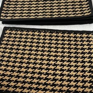 9 Bohemian Luxury Wool black tan placemants table mats
